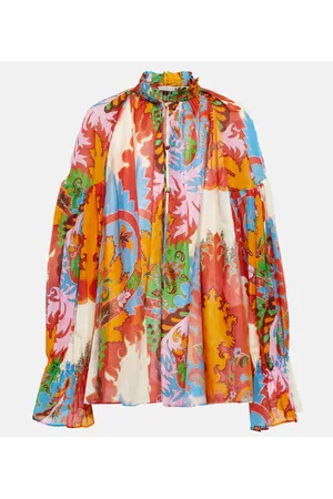 Etro Bedruckte Bluse aus Baumwolle und Seide