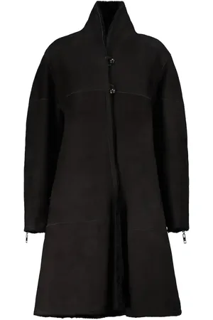 Isabel Marant Mantel Abazoe aus Leder und Shearling