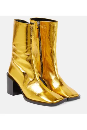 Jil Sander Ankle Boots aus Metallic-Leder