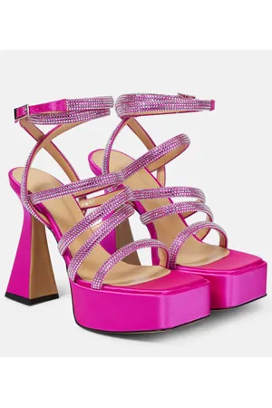 Mach & Mach Verzierte Plateausandalen Sydney aus Satin