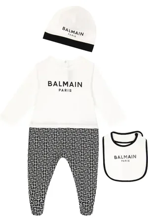 Balmain Baby Set aus Strampler, Mütze udn Lätzchen