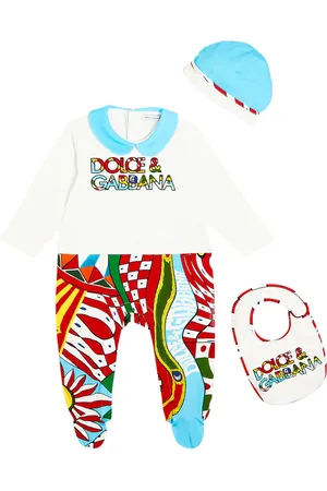Dolce & Gabbana Baby Set aus Strampler, Mütze und Lätzchen