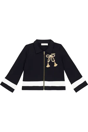 MONNALISA Bestickte Jacke aus Baumwoll-Jersey
