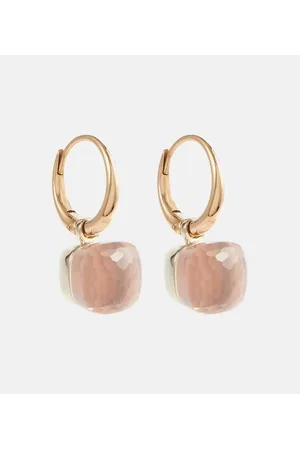 Pomellato Ohrringe Nudo Petit aus 18kt Rosé- und Weißgold mit Rosenquarz
