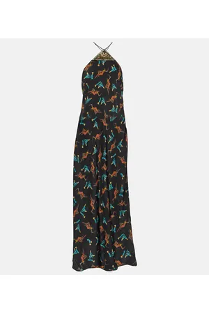 RIXO London Bedrucktes Maxikleid aus Seide