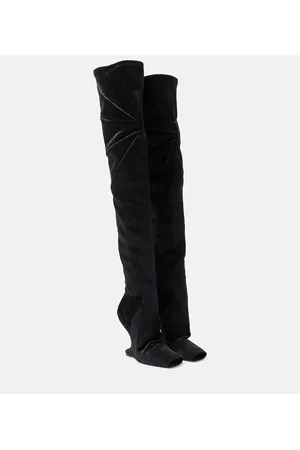 Rick Owens Overknee-Stiefel Cantilever aus Samt