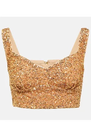 Self-Portrait Cropped-Top mit Pailletten