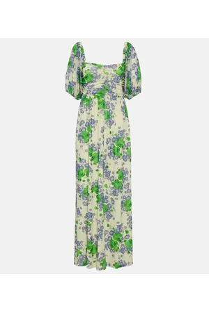 Ganni Bedrucktes Maxikleid aus Mesh