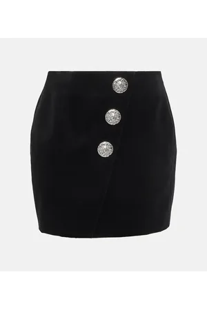 Balmain Verzierter Minirock aus Samt