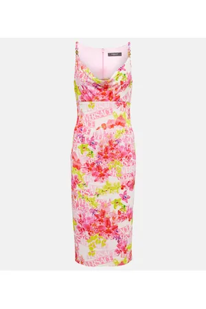 VERSACE Bedrucktes Midikleid aus Crêpe