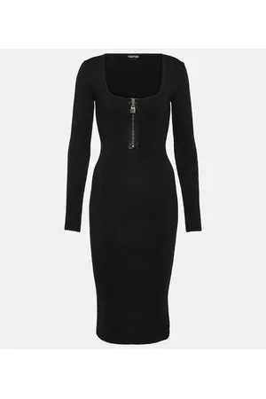 Tom Ford Midikleid aus einem Wollgemisch
