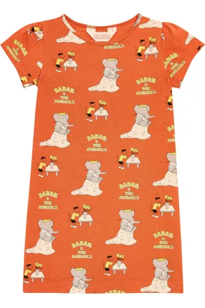 The Animals Observatory Kleid Flamingo aus Baumwoll-Jersey