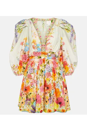 Camilla Minikleid Sunlight Symphony aus Baumwolle und Seide