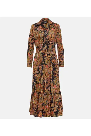 Etro Bedrucktes Midikleid aus einem Baumwollgemisch