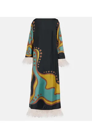 La DoubleJ Robe Opera aus Twill mit Federn