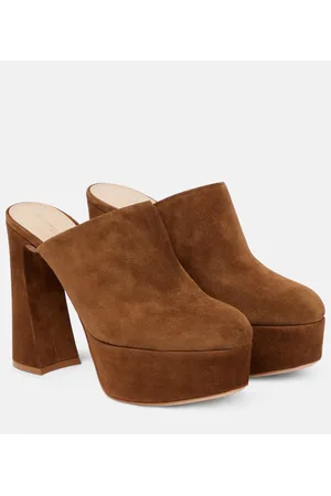 Gianvito Rossi Plateau-Mules aus Veloursleder