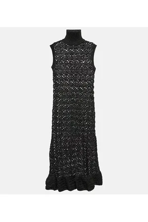 Ganni Midikleid aus Häkelstrick