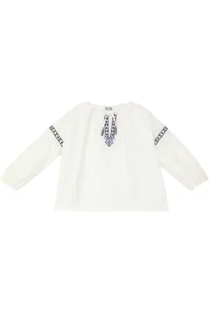 Il gufo Bestickte Bluse aus Baumwolle