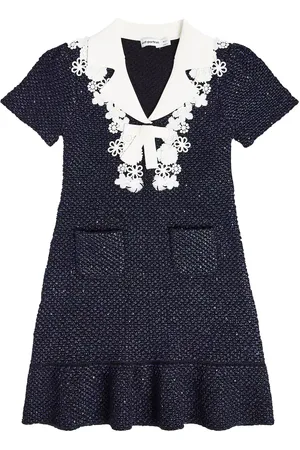 Self-Portrait Kleid aus Strick mit Spitze