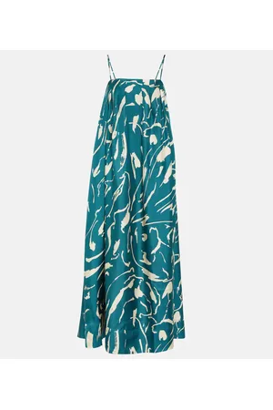 ASCENO Bedrucktes Maxikleid Heather aus Seide