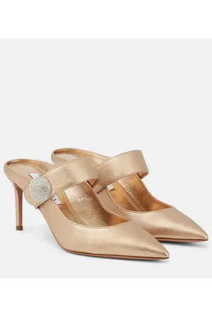 Aquazzura Verzierte Mules Crystal Macaron 75