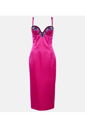 Miss Sohee Verziertes Midikleid aus Satin
