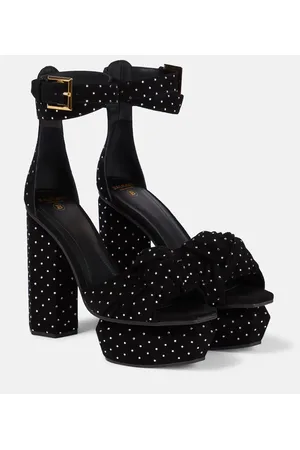 Balmain Plateausandalen Ava aus Veloursleder