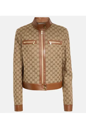 Gucci Jacke GG Supreme aus Canvas mit Leder