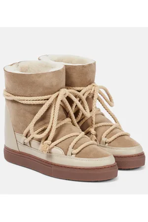 INUIKII Schneestiefel Classic Wedge aus Leder und Veloursleder
