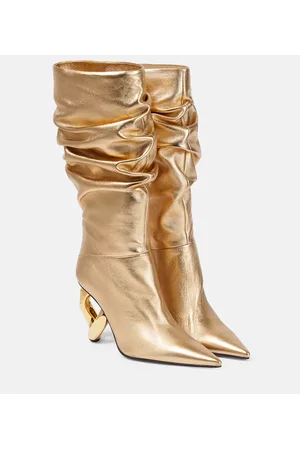 J.W.Anderson Stiefel Chain aus Metallic-Leder