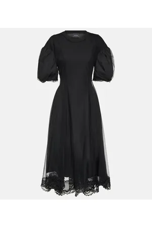 Simone Rocha Midikleid aus Baumwolle mit Spitze