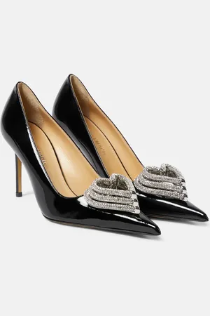 Mach & Mach Verzierte Pumps Triple Heart aus Lackleder