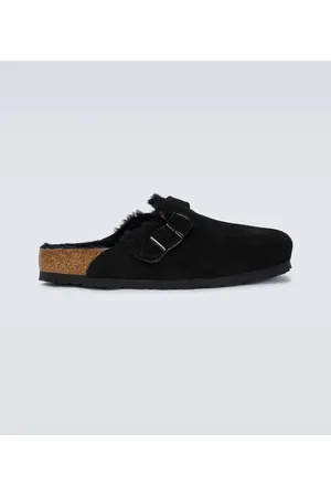 Birkenstock Slippers Boston aus Veloursleder mit Shearling