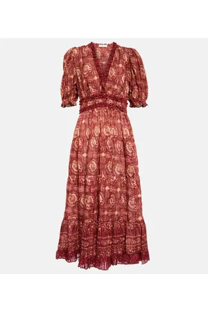ULLA JOHNSON Midikleid Elli aus Baumwolle