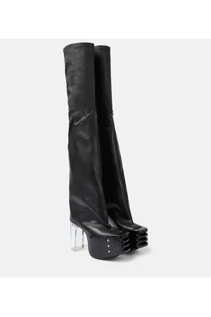 Rick Owens Overknee-Plateaustiefel aus Leder