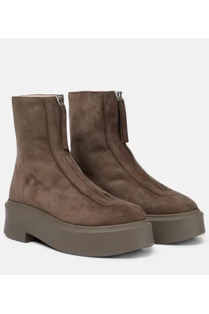 The Row Ankle Boots Zipped Boot 1 aus Veloursleder