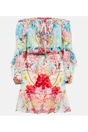 Camilla Off-Shoulder-Minikleid aus Seide