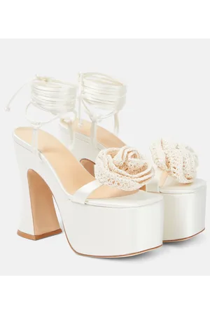 MAGDA BUTRYM Verzierte Plateausandalen aus Satin
