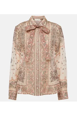 ZIMMERMANN Bedruckte Bluse Matchmaker aus Leinen und Seide
