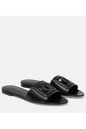 Dolce & Gabbana Pantoletten DG aus Leder