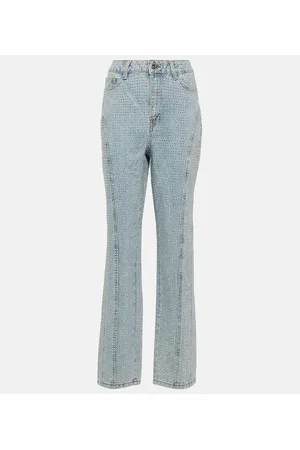 Self-Portrait Verzierte High-Rise Straight Jeans
