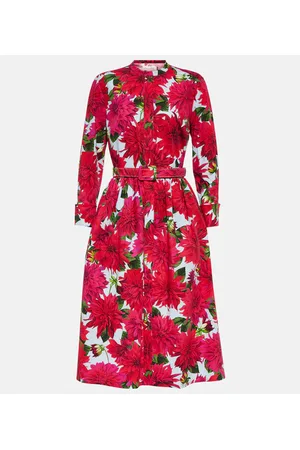 Oscar de la Renta Midikleid aus Popeline