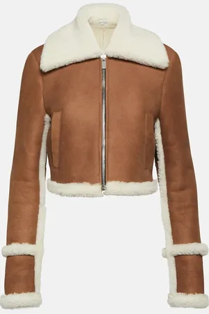 MAGDA BUTRYM Jacke aus Veloursleder mit Shearling