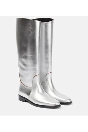Khaite Stiefel Wooster aus Metallic-Leder