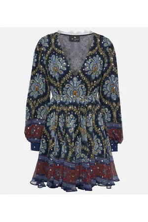 Etro Minikleid aus Seiden-Jacquard