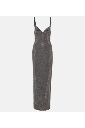 AREA Robe aus Jersey mit Kristallen