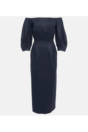 GABRIELA HEARST Midikleid aus Hanf und Baumwolle