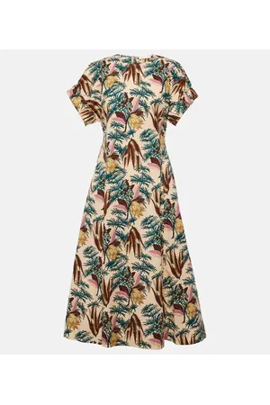 ULLA JOHNSON Midikleid Devon aus Baumwollpopeline