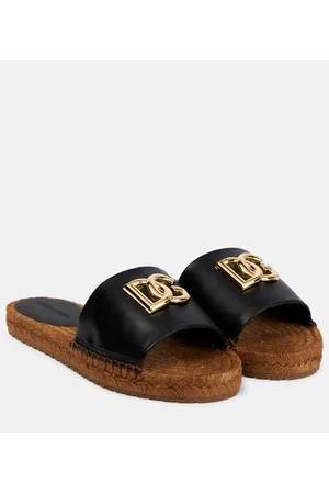 Dolce & Gabbana Espadrille-Pantoletten DG aus Leder