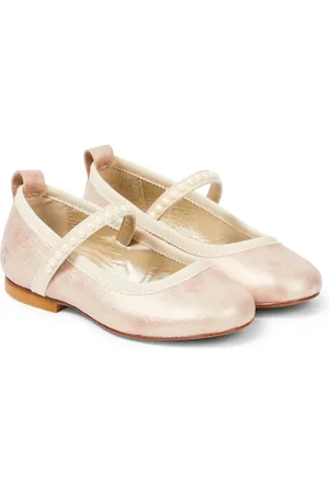 BONPOINT Verzierte Ballerinas Aisha aus Metallic-Leder